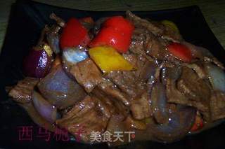 红酒蚝油小炒肉的做法步骤：7