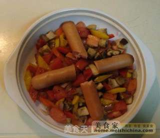 奶香肉肠烤米饭的做法步骤:8