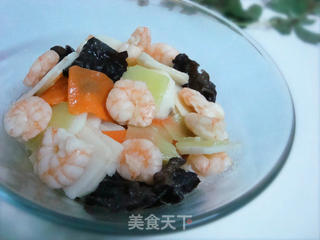热菜——四彩烩虾球的做法步骤：9