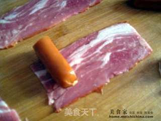 培根黑胡椒热狗卷的做法步骤:4