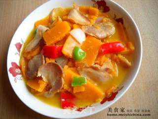 腊味南瓜的做法步骤：5