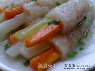 竹荪三色棒的做法步骤:4