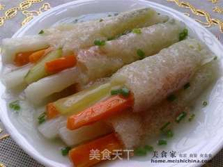 竹荪三色棒的做法步骤:5