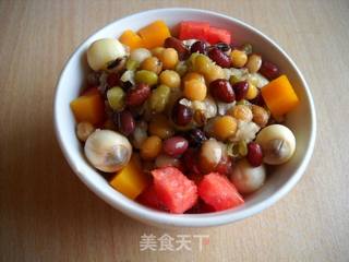 蜜豆冰蔬果糯米粥的做法步骤:14