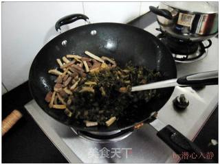 笋丝雪菜炒香干肉丝(徽菜做法)的做法步骤:5