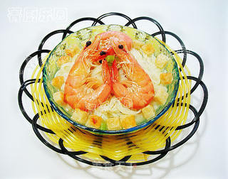 营养虾香浓郁面——豆腐粒鲜虾汤面的做法步骤:18