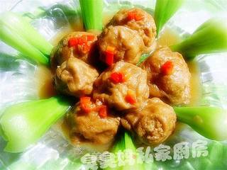 油面筋塞肉的做法步骤:9
