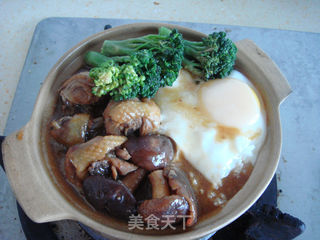 香菇滑鸡煲仔饭的做法步骤:15