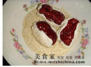 芝麻糯米枣的做法步骤:4