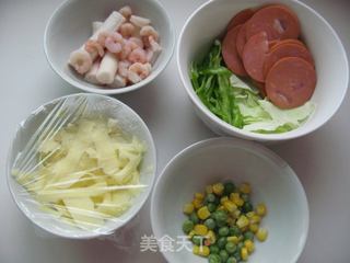 海鲜火腿批萨的做法步骤:3