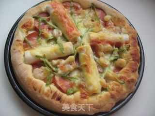 海鲜火腿批萨的做法步骤:7
