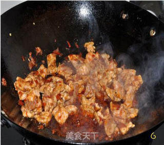 茄子炒肉片的做法步骤:6