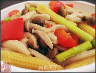 双笋素炒蟹味菇的做法步骤:11
