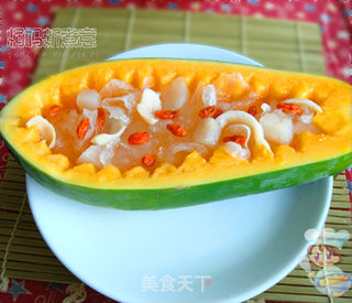 防秋燥----银耳木瓜盅的做法步骤:9