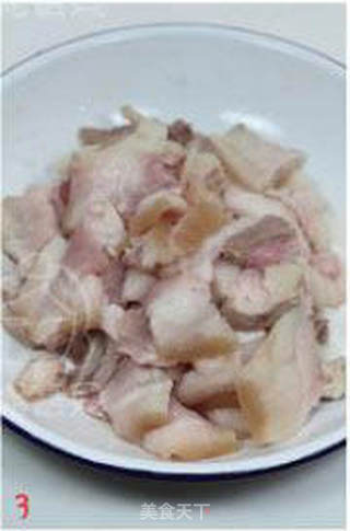 干豇豆蒜苗回锅肉的做法步骤:3