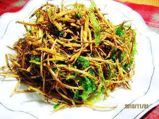 菜酥牛蒡的做法步骤:7