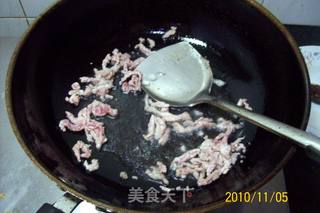 肉丝香干炒大蒜的做法步骤：5