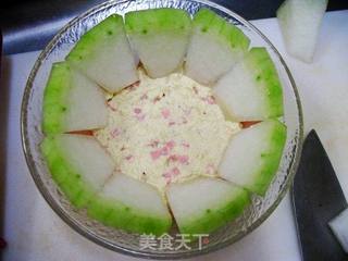 火腿冬瓜蒸豆腐的做法步骤:4