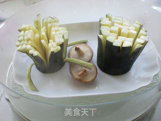 小椒版菊花茄子的做法步骤:4