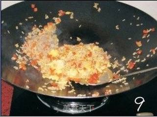 胡萝卜丁蛋炒饭的做法步骤:9