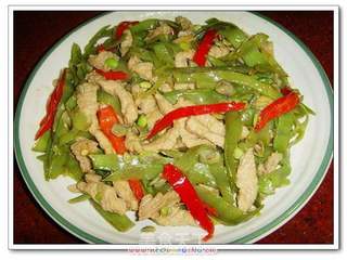 扁豆炒肉丝的做法步骤：11