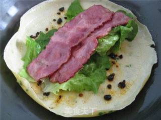培根鸡蛋卷饼的做法步骤:8