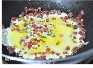 蛋蔬腊味饭的做法步骤:6