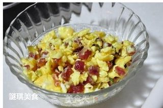 蛋蔬腊味饭的做法步骤:8