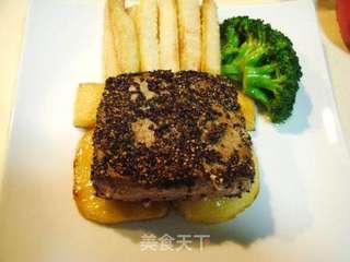香煎金枪鱼配酸甜芥末的做法步骤:22
