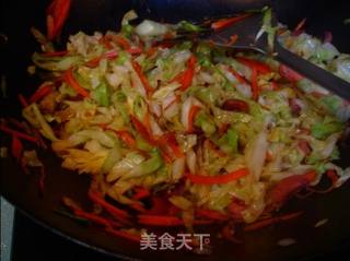 私家小炒包菜的做法步骤：7