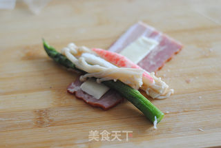 步步高升——朱颜翠发培根卷的做法步骤：5