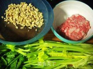 煮饺子不破皮的窍门--芹菜香干猪肉饺的做法步骤:9
