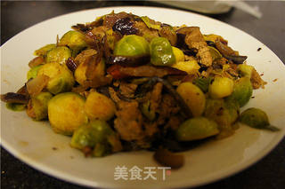 黑胡椒葱香甘蓝炒羊肉的做法步骤:8