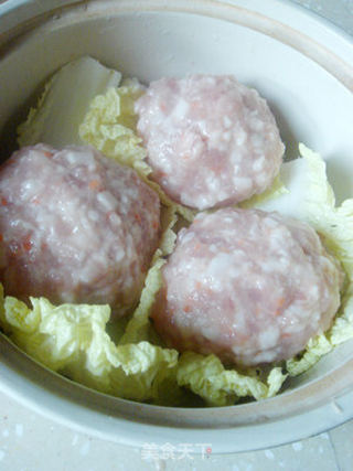 天天练手过年菜——蟹黄狮子头的做法步骤：7