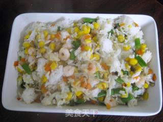 阳光晚餐——五彩虾仁焗饭的做法步骤：15
