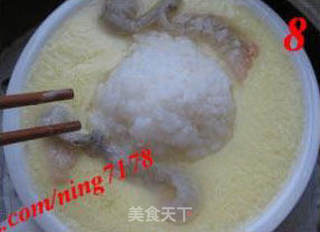 快速营养早餐—蛋羹泡饭的做法步骤:8
