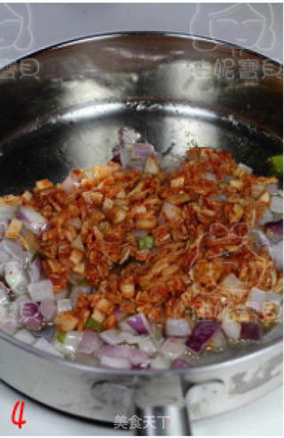 辣白菜土豆泥拌饭的做法步骤:4
