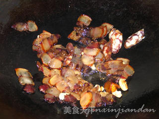 春笋炒腊味的做法步骤:4