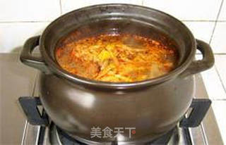 泡菜豆腐砂锅的做法步骤:7
