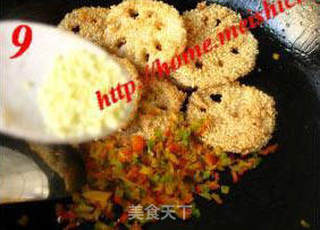 咸酥芝麻藕片的做法步骤:9