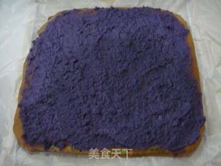 紫薯绿茶蛋糕卷的做法步骤:14