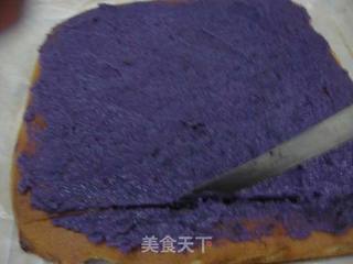 紫薯绿茶蛋糕卷的做法步骤:15