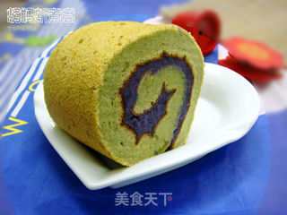 紫薯绿茶蛋糕卷的做法步骤:17