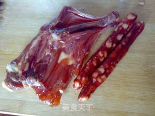 腊味蔬菜煲仔饭的做法步骤：2