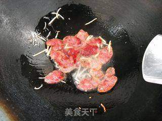 腊肠白菜苔的做法步骤:4