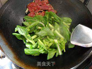 腊肠白菜苔的做法步骤:5