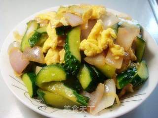 黄瓜洋葱炒鸡蛋的做法步骤：12