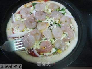 虾仁杂蔬比萨的做法步骤：5