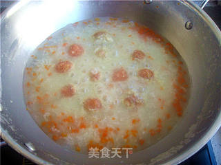 宝宝快乐成长餐--蔬菜肉丸粥的做法步骤:5