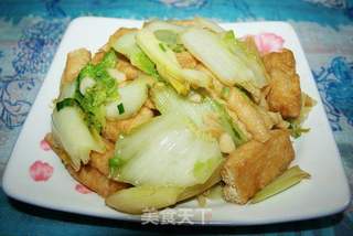白菜焖油豆腐的做法步骤:9